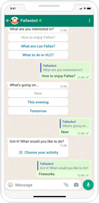 Contextual WhatsApp chatbot responses
