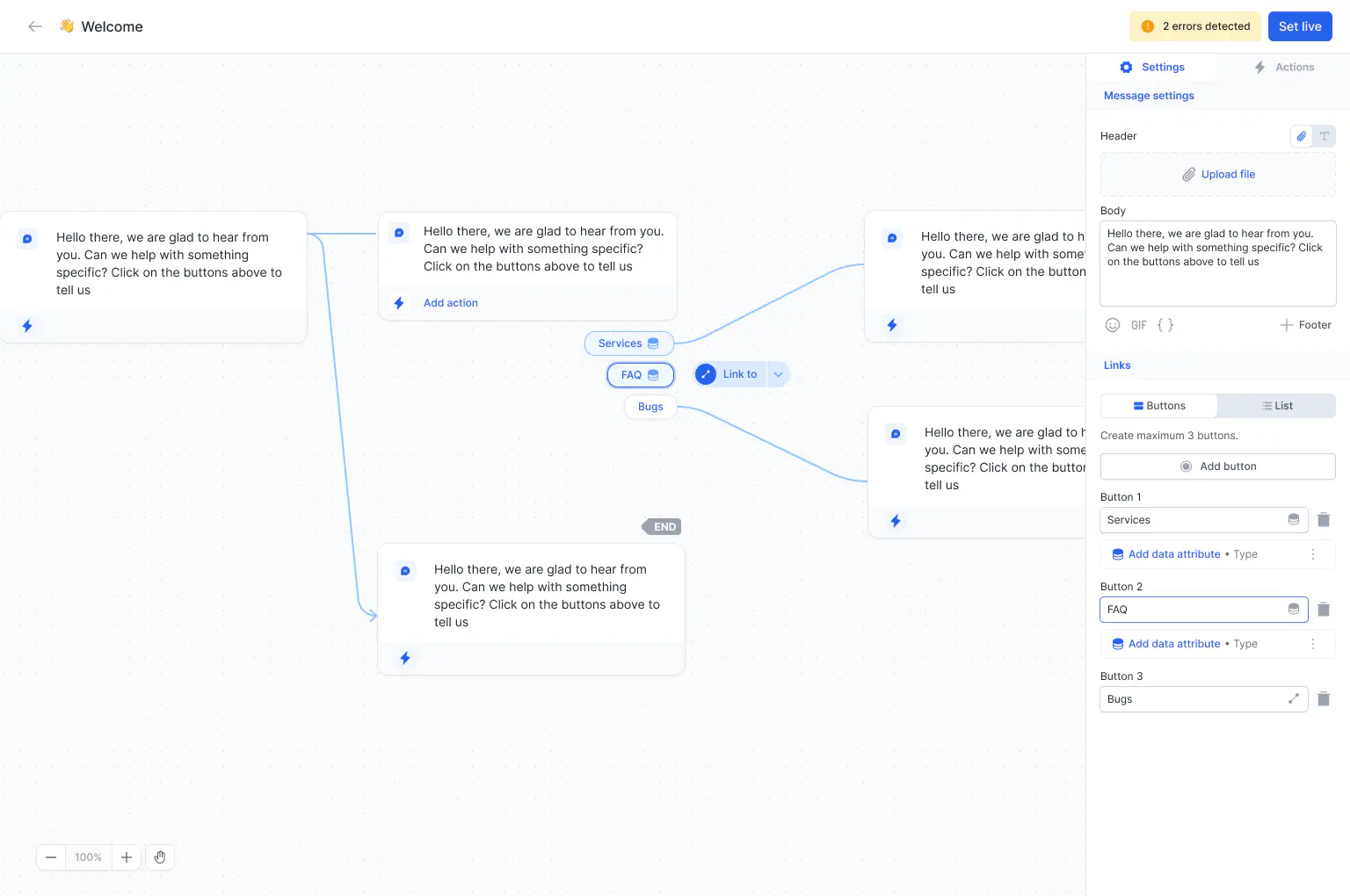 Rasayel’s chatbot builder