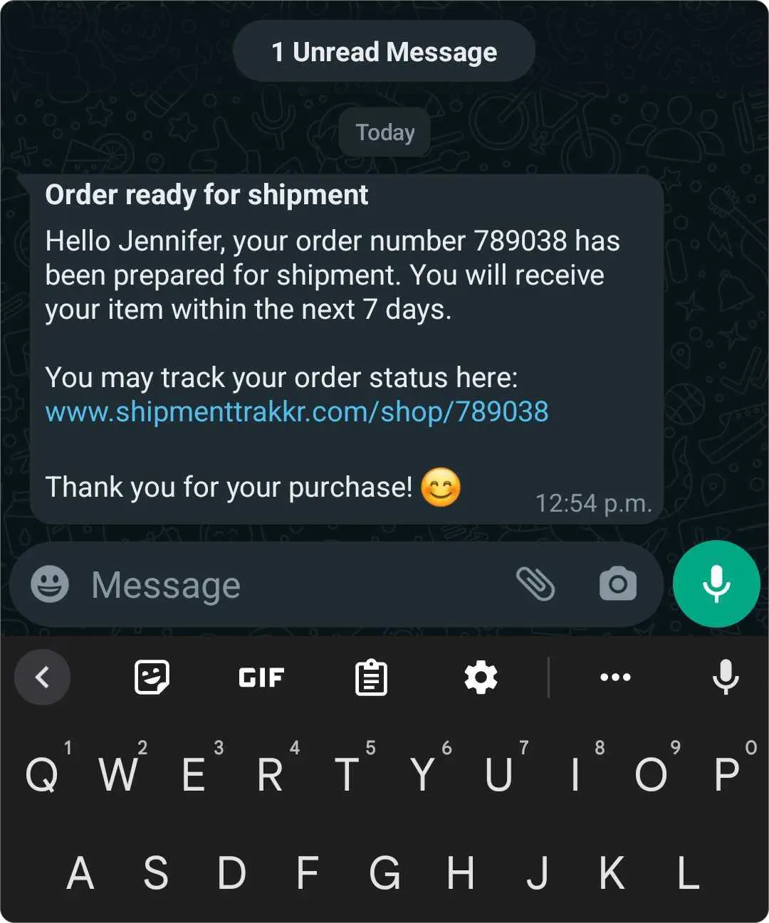 Automated WhatsApp order notification for Shopify.