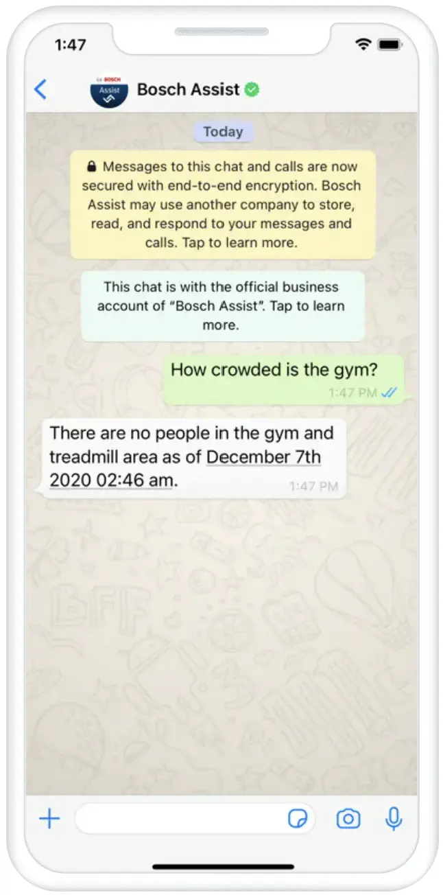 Reporting issues, receiving important announcements with Bosch Asist on WhatsApp