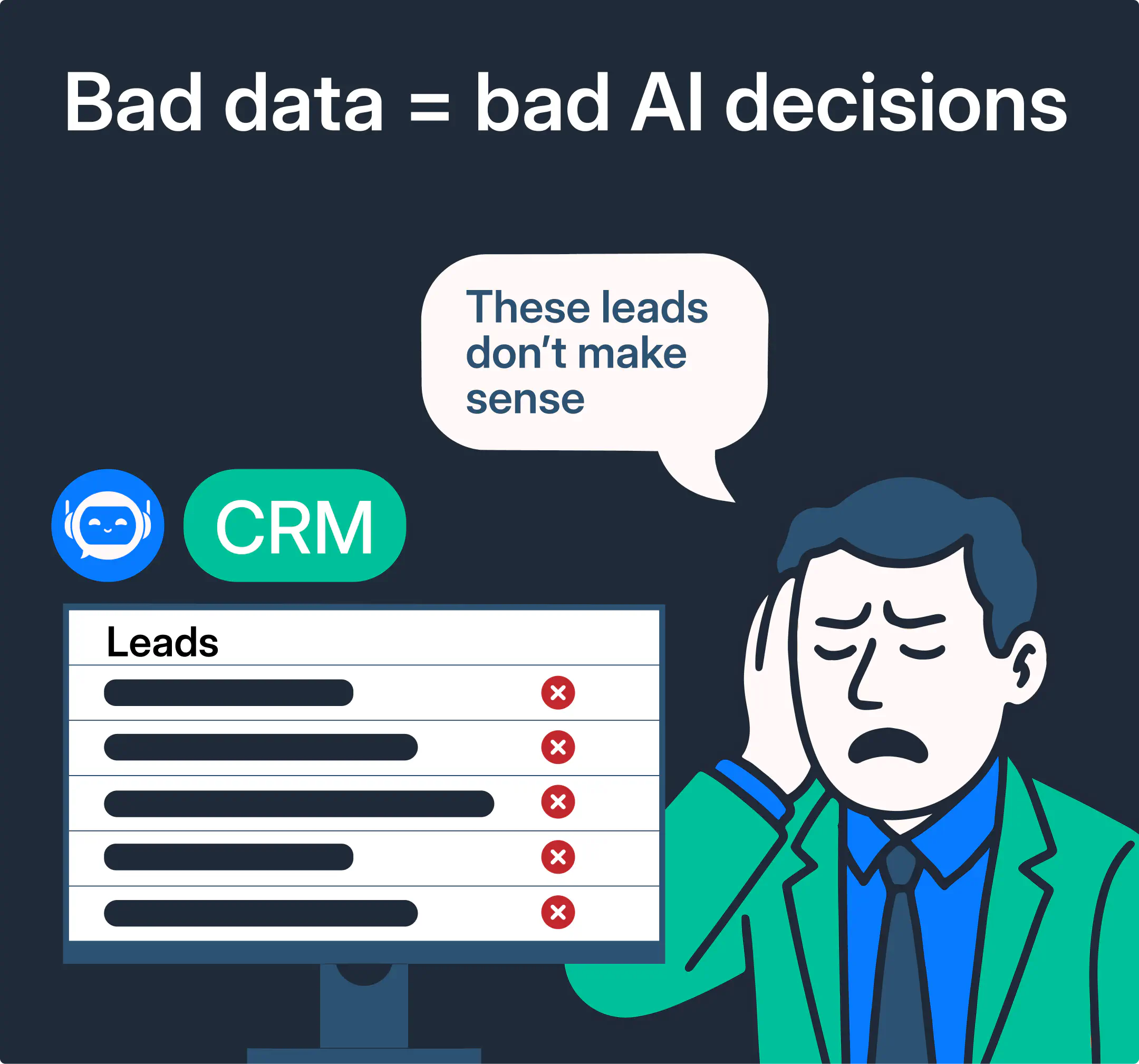 Illustration of a frustrated sales person.