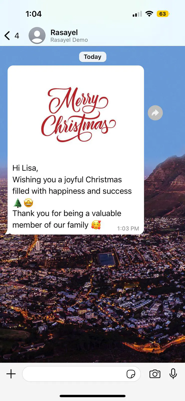 Christmas greeting message