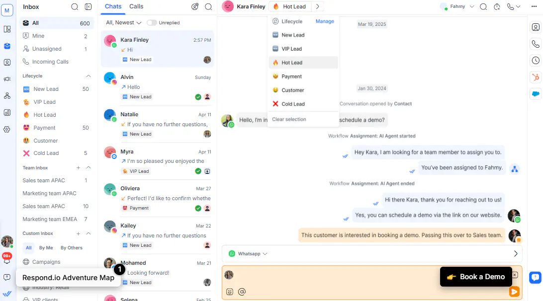 Respond.io platform