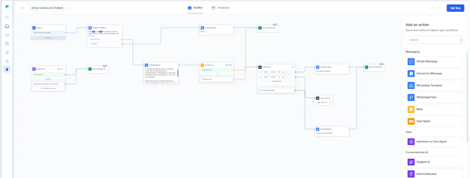 Rasayel’s chatbot builder.