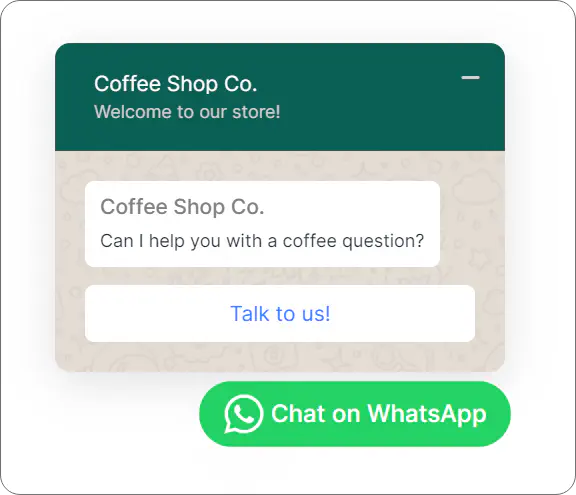 WhatsApp widget on a website.