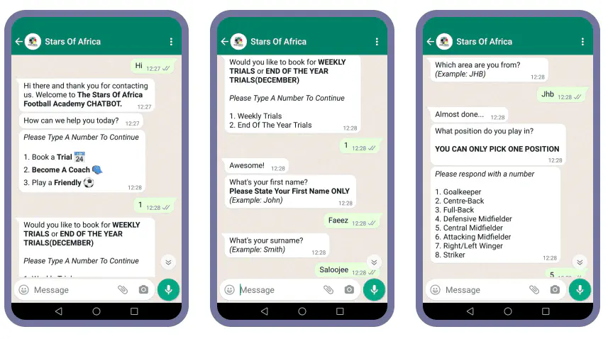 A conversation with Stars of Africa&rsquo;s WhatsApp chatbot