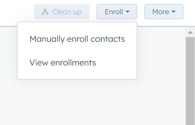 Manually enroll more contacts or view past enrollments.