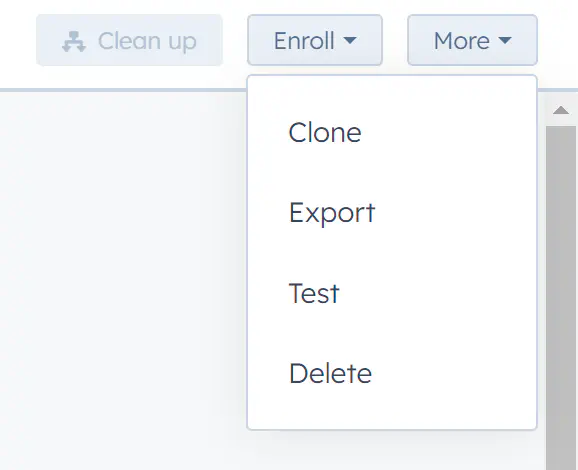 Untitclone, export, test, or delete a HubSpot workflowled
