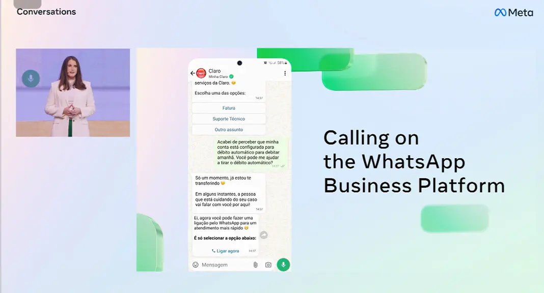 Voice calls on WhatsApp Business.
