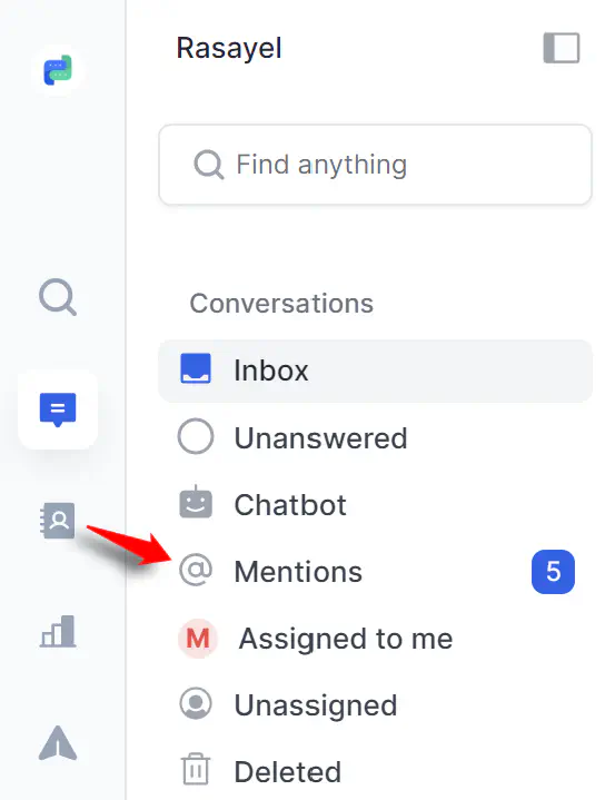 Mentions button in notes