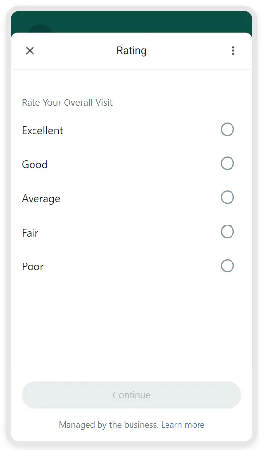 WhatsApp flow used for collecting feedback from patients.