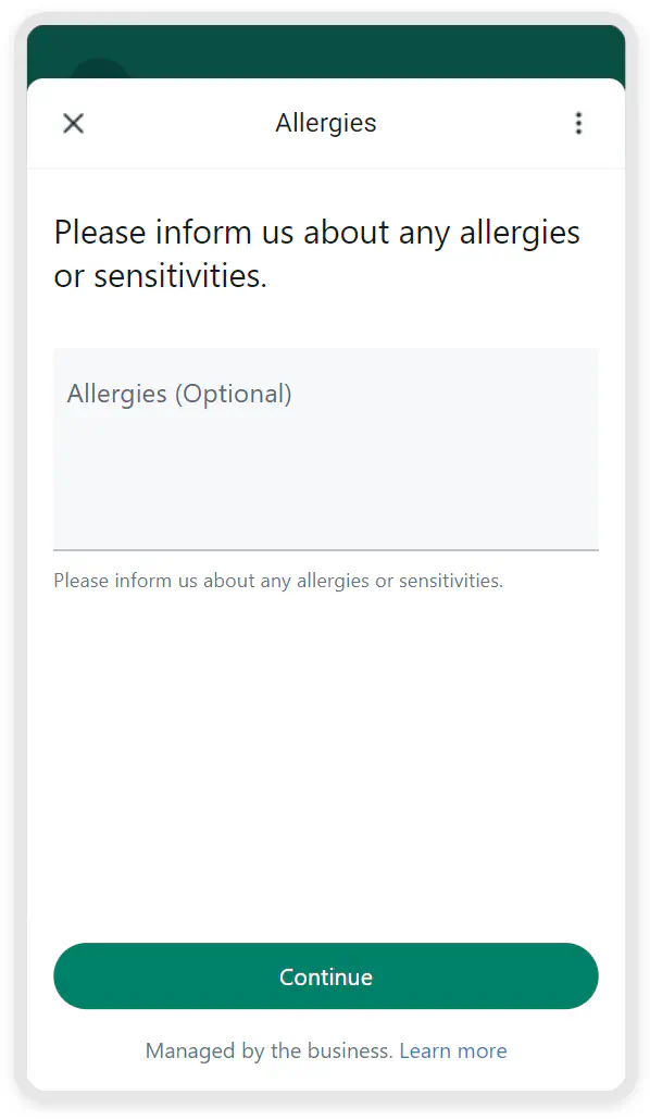 WhatsApp flow used for patient data collection.