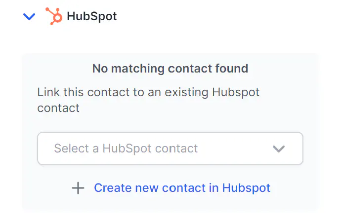 No matching contact found message.