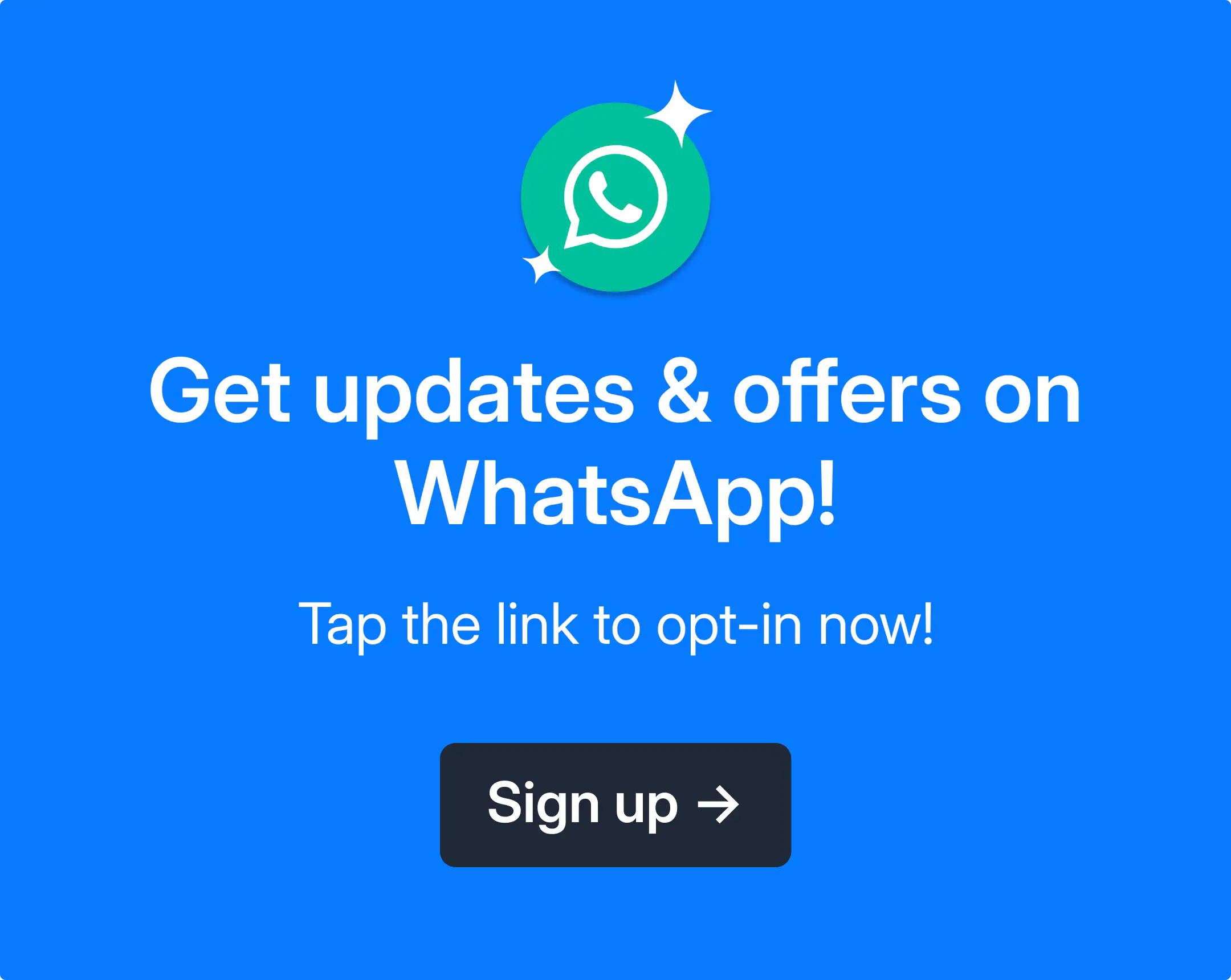 Example of a LinkedIn/Instagram post promoting WhatsApp opt-ins.