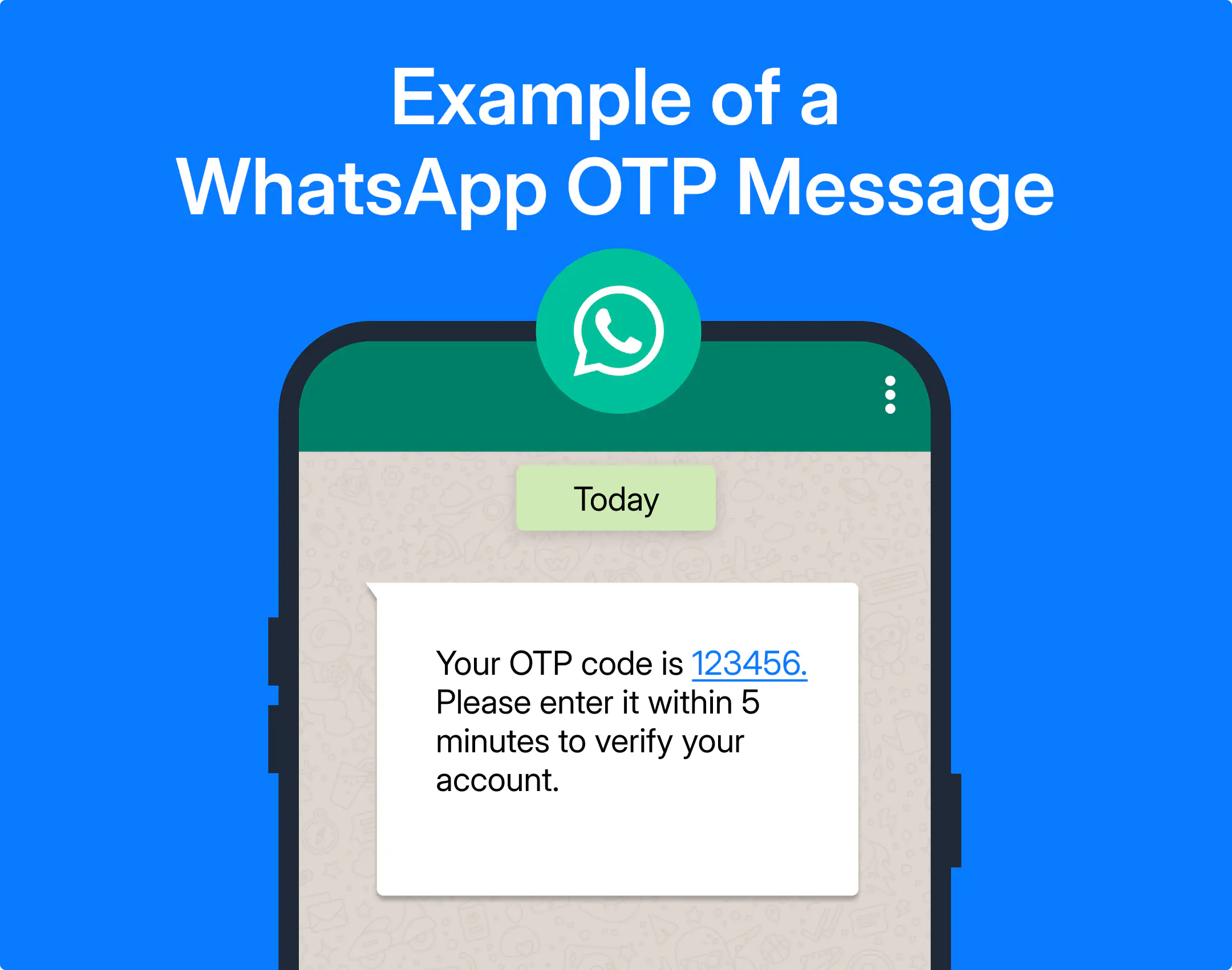 An example of a WhatsApp OTP message.