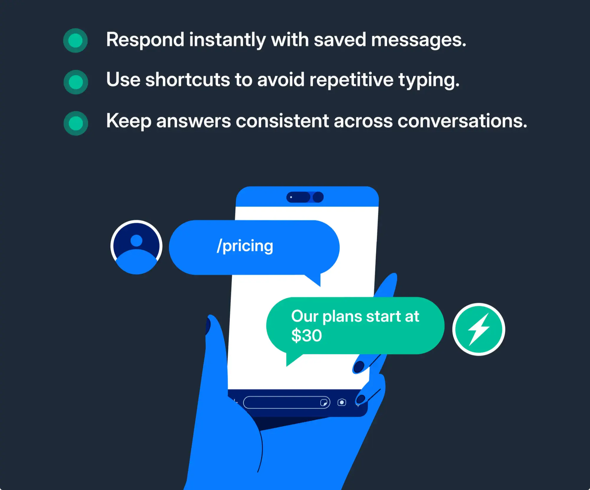 How to use quick replies on WhatsApp.