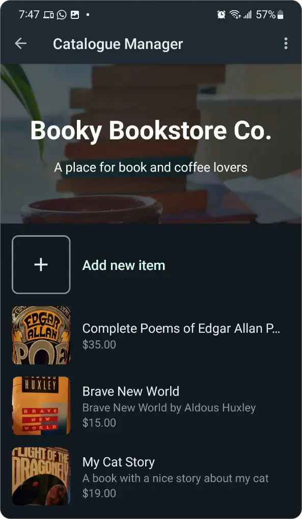 WhatsApp product catalog