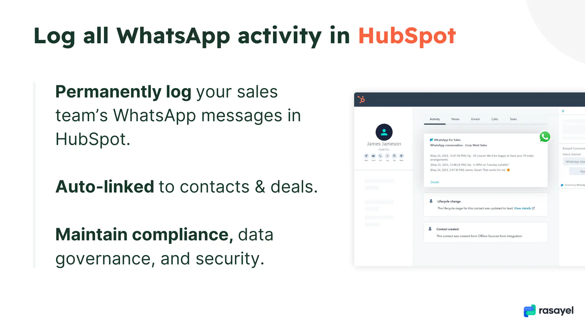 Registro de atividades na HubSpot
