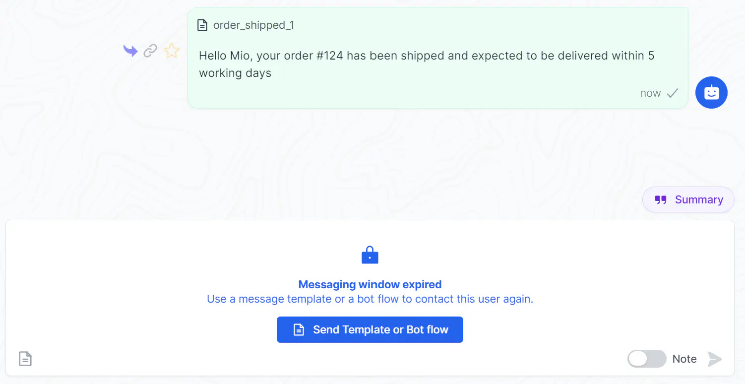 Mensagem de WhatsApp enviada via Rasayel usando workflow do HubSpot.