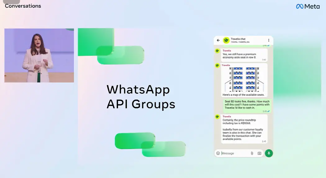 Chats em grupo na WhatsApp Business.