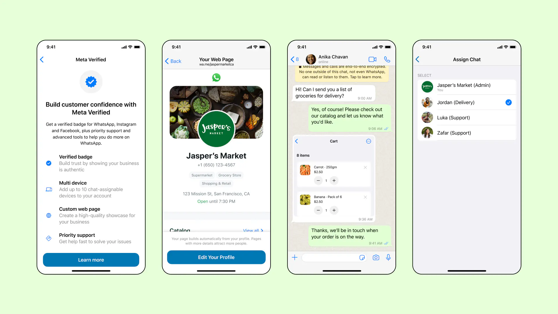 Perfil do WhatsApp de uma conta de Negócios verificada pelo Meta.