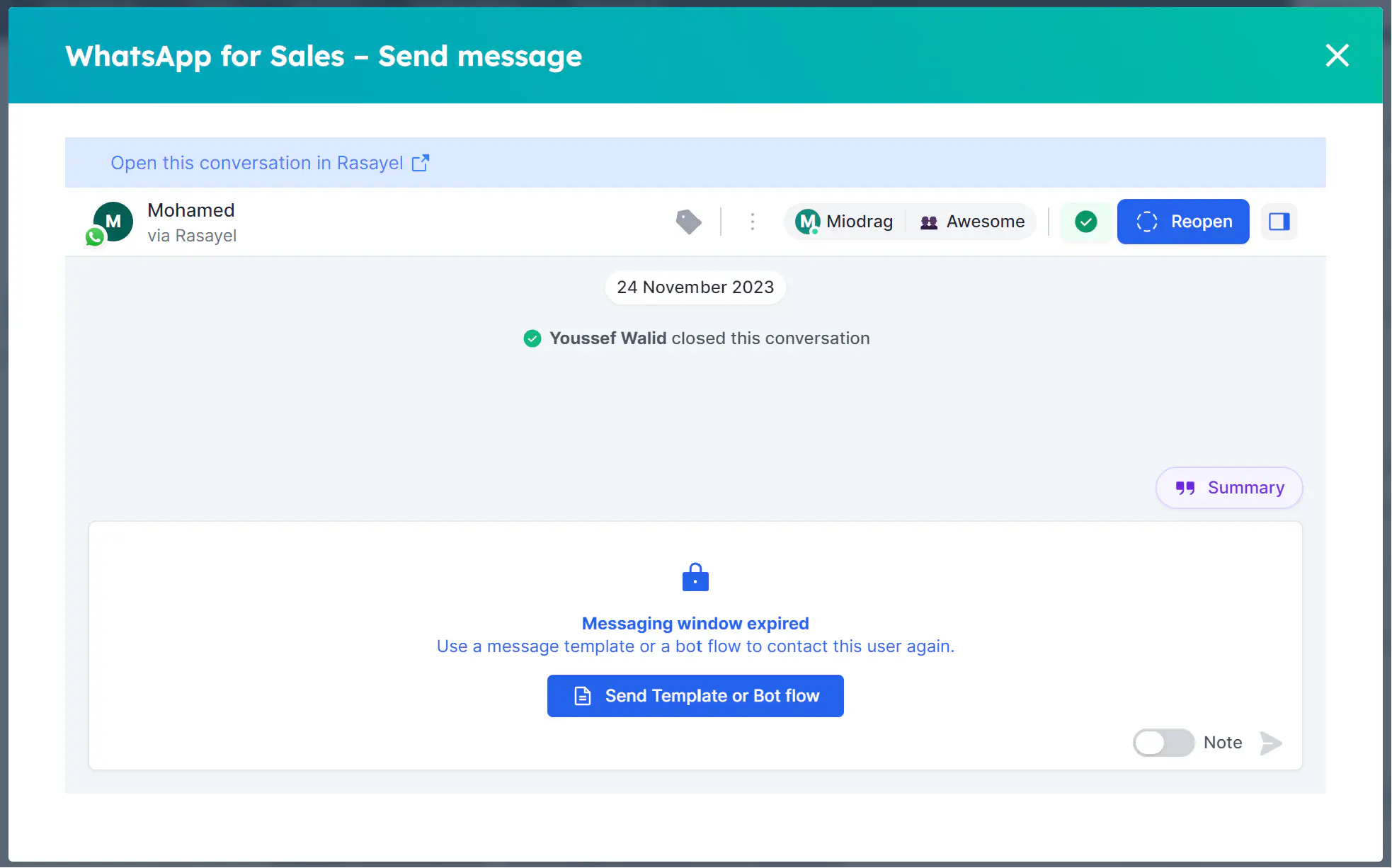 Enviando um chatbot proativo do WhatsApp do HubSpot.